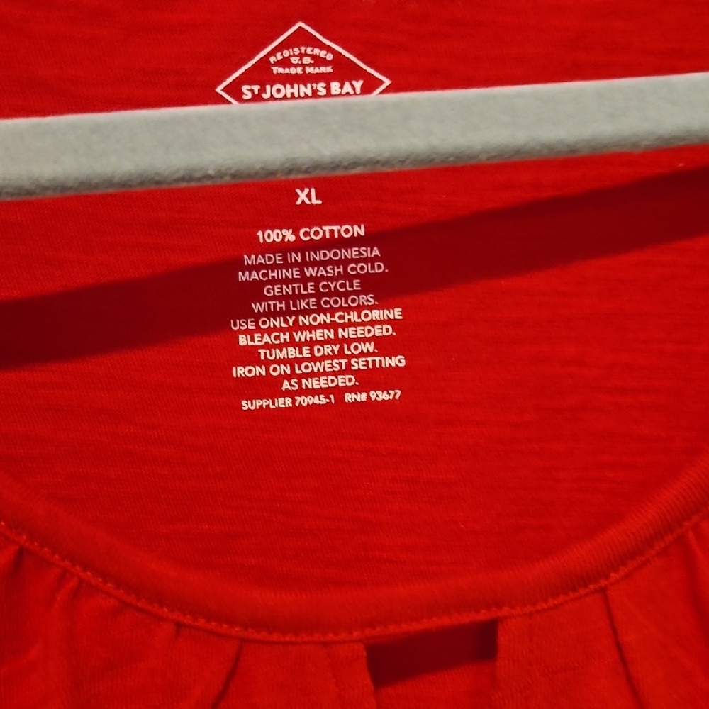 St. John's Bay Vibrant Red Tank Top - Picture 3 of 3